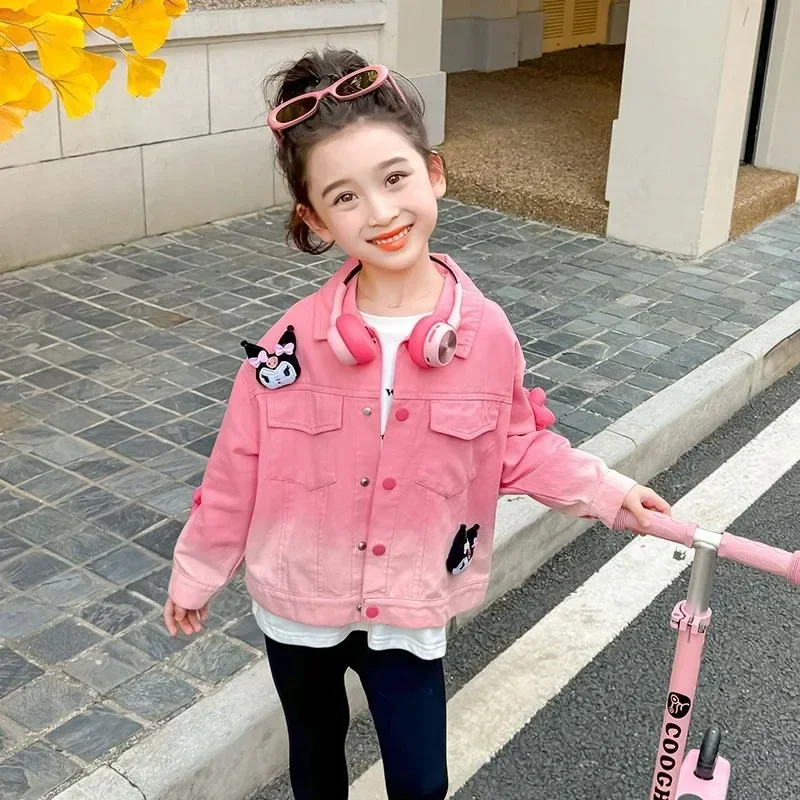 

Girly Heart Kuromi Kawaii Anime MINISO Ins Long Sleeve Jacket Cute Cartoon Pendant Casual Coat Clothes Ins Gifts for Kids
