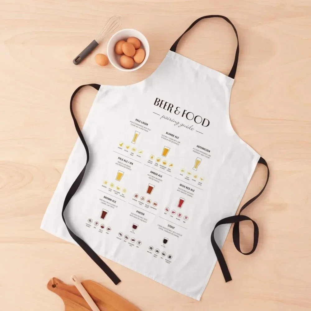 

Beer & Food Pairing Guide Apron Kitchen on the wall Home Cleaning Kitchen Apras Man barber uniform Apron