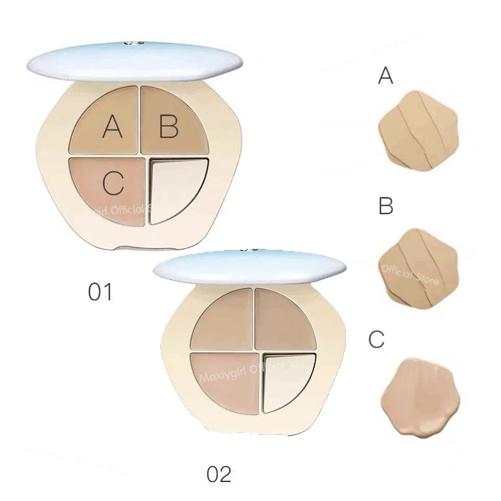 TIMAGE Tri-Color Concealer Palette Facial Concealer Covers Spots Acne Dark Circles Creamy Texture Moisturizing Skin-Friendly