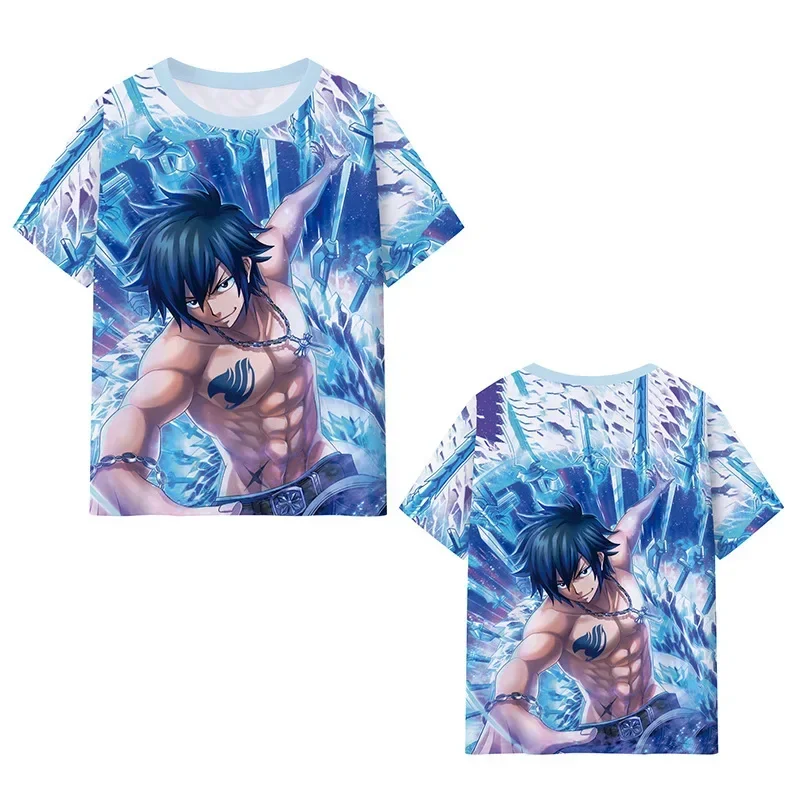 Anime Fairy Tail 3D Print T-Shirt Uomo Donna Streetwear T-Shirt Oversize a Maniche Corte T-Shirt Per Bambini Top Abbigliamento