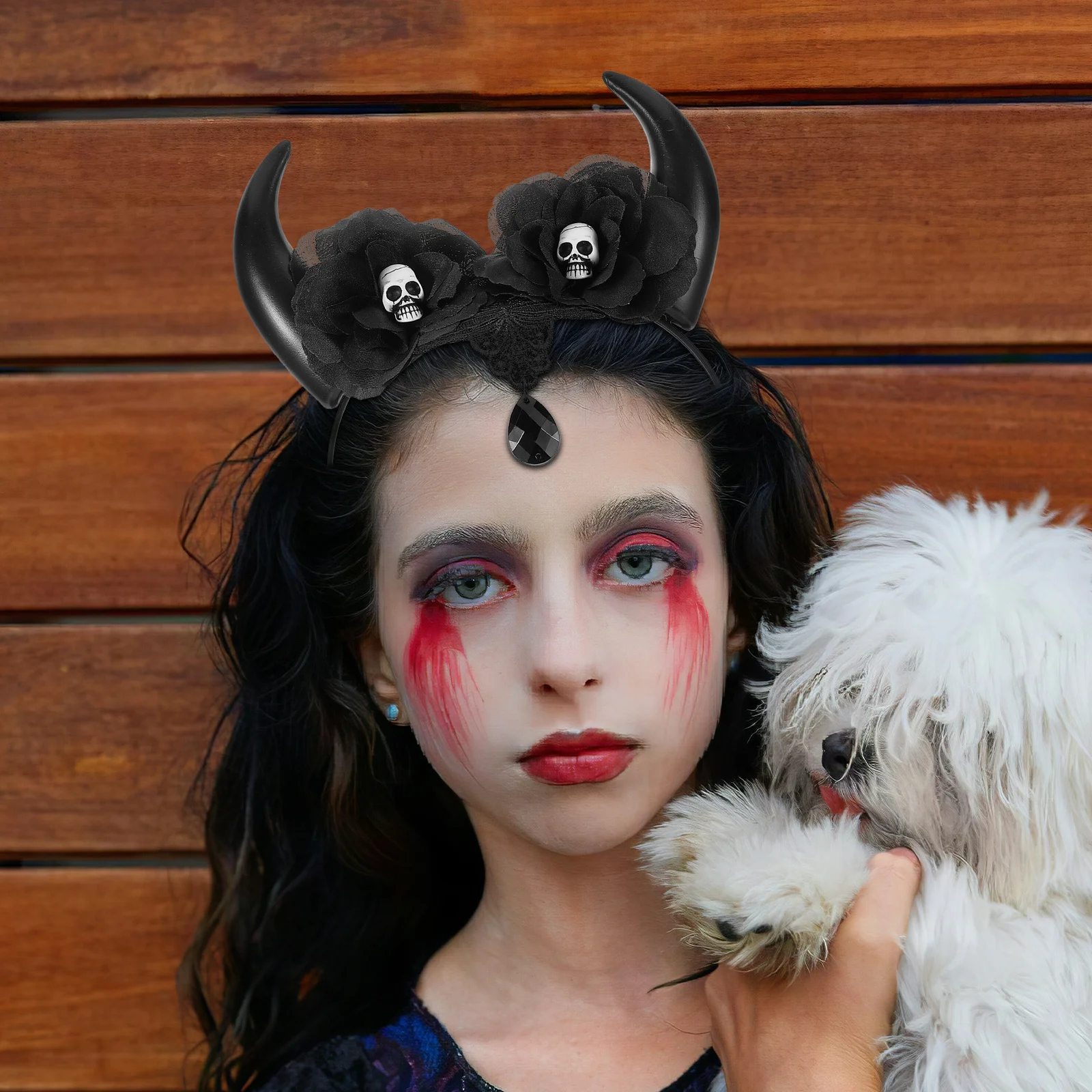 

Halloween Headband Skull Devil Horn Design Lightweight Fit Halloween Cosplay Party Accessory Small Horns Hairband Costume