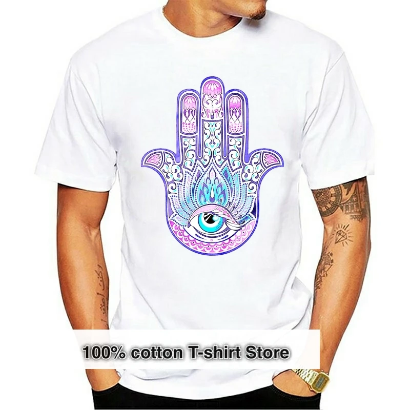 Hamsa Hand T Shirt Love Peace Animals Are Friends Boho Festival  Namaste  Cool Casual  t shirt men Unisex New Fashion