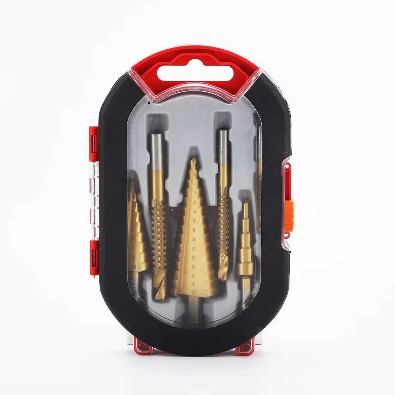4-12mm 4-20mm 4-32mm HSS Triangular Shank 3/5/6PCS Tapered Pagoda Milling Cutter Hole Saw Cutting Metal Step Drill Bits Set