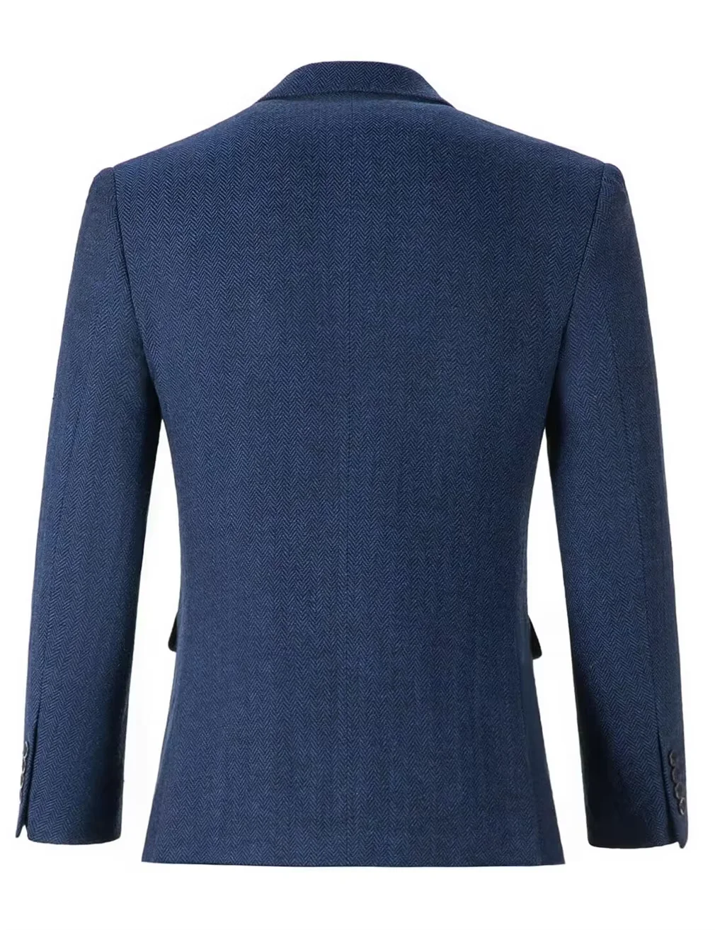 Britischer Retro-Herrenanzug, 2-teilig (Blazer + Weste + Hose), einreihige Anzugjacke, formelle Mode, Fischgrätenmuster, Hochzeit, Business