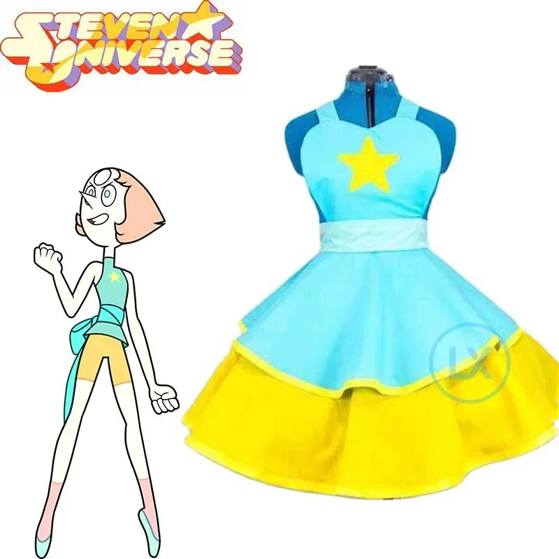 Anime Steven Universe Cosplay Kostüm Perle Lolita Kimono Kleid Ärmelloses Halloween Kostüm Für Frauen Mädchen Geschenke