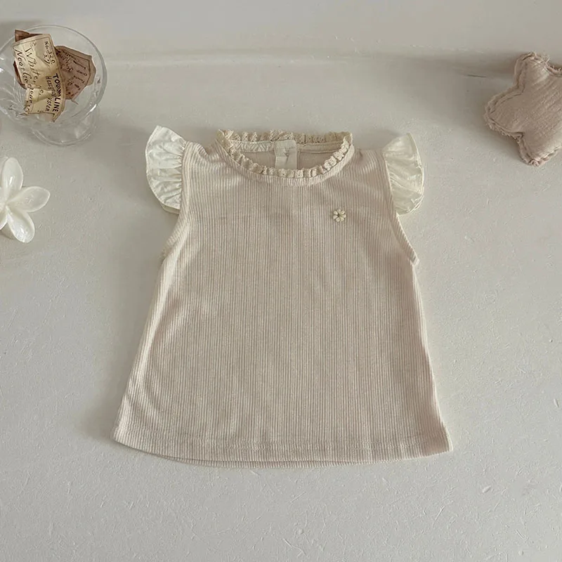 MILANCEL New Summer Baby Undershirt 6-24M Sweet Flowers Girls Bottoming Shirt Breathable Thin Toddler Clothes