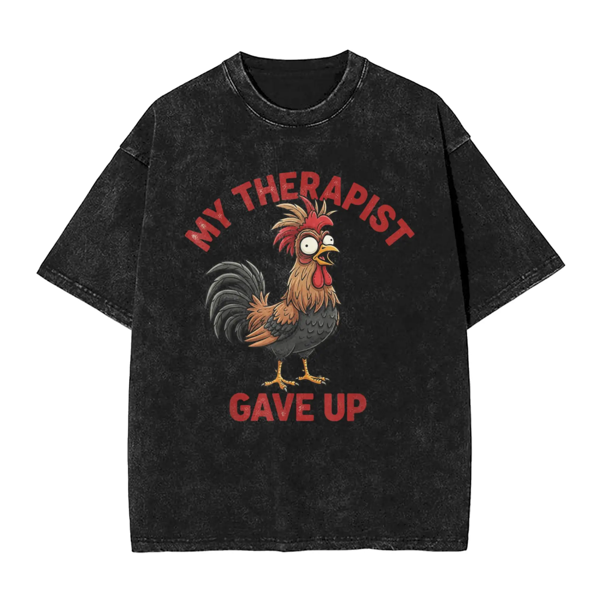

Мужская футболка с надписью «Мой терапевт сдался», винтажная, свободного кроя, из хлопка, больших размеров (до 2XL)