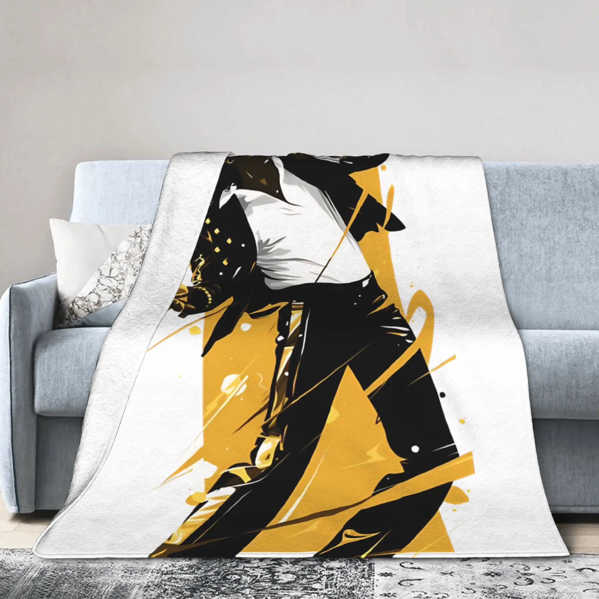 MJ Pop King Blankets Flannel All Season J-Jacksons Singer Multi-function Soft Throw Blanket for Sofa Office Bedspread