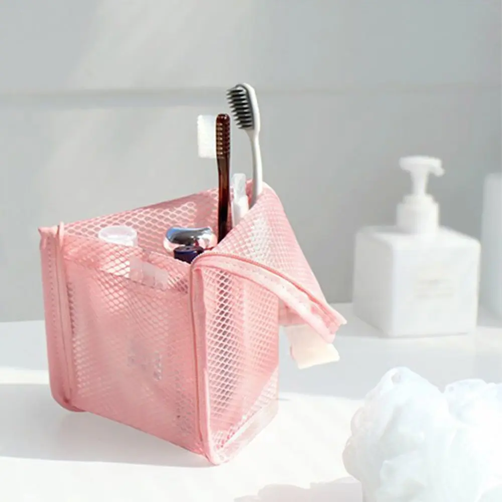 للطي 1 قطعة فرشاة الأسنان السفر أدوات الزينة معجون الأسنان فرشاة للمكياج حقيبة شبكة حقيبة مستحضرات التجميل حقيبة مستحضرات تجميل غسل المنظم #3