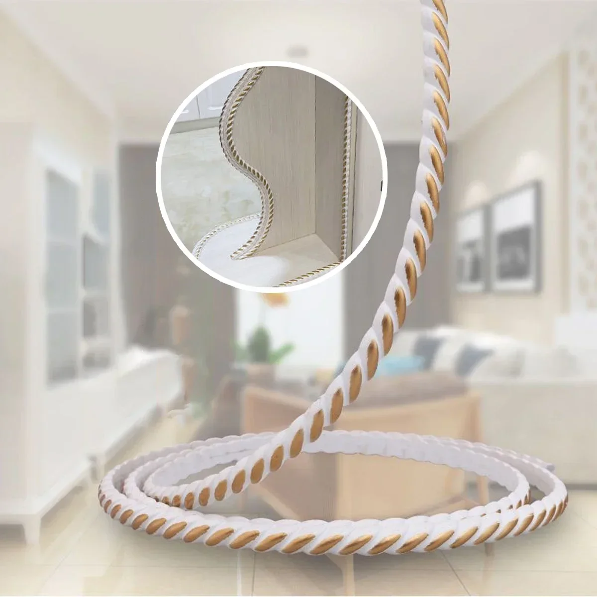 New 39 Inch Durable PVC Self-Adhesive Mirror Border Strip - Seamless Reflection for Effortless Wall & Ceiling Decor