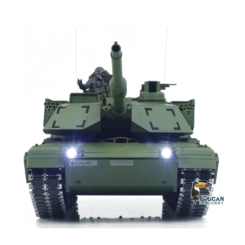 1:16 توكان الهيكل المعدني التحكم عن بعد معركة دبابة أبرامز M1A2 3918 360 دوران برميل نكص الارتفاع الليزر تهدف الضوء #5