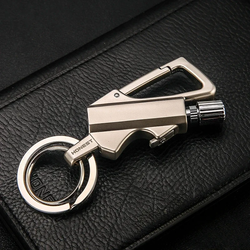 2024 Multifunctional Keychain Kerosene Lighter Beer Bottle Opener Outdoor Portable Igniter Smoking Accessories Gadgets For Men