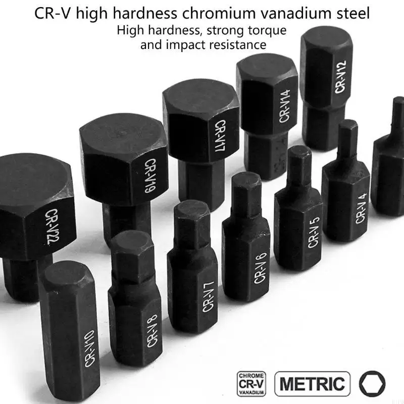 

E1PD Hexagonal Drive Bits Set Wrench Hexagon Socket Driver Tool 3mm-24mm Bit