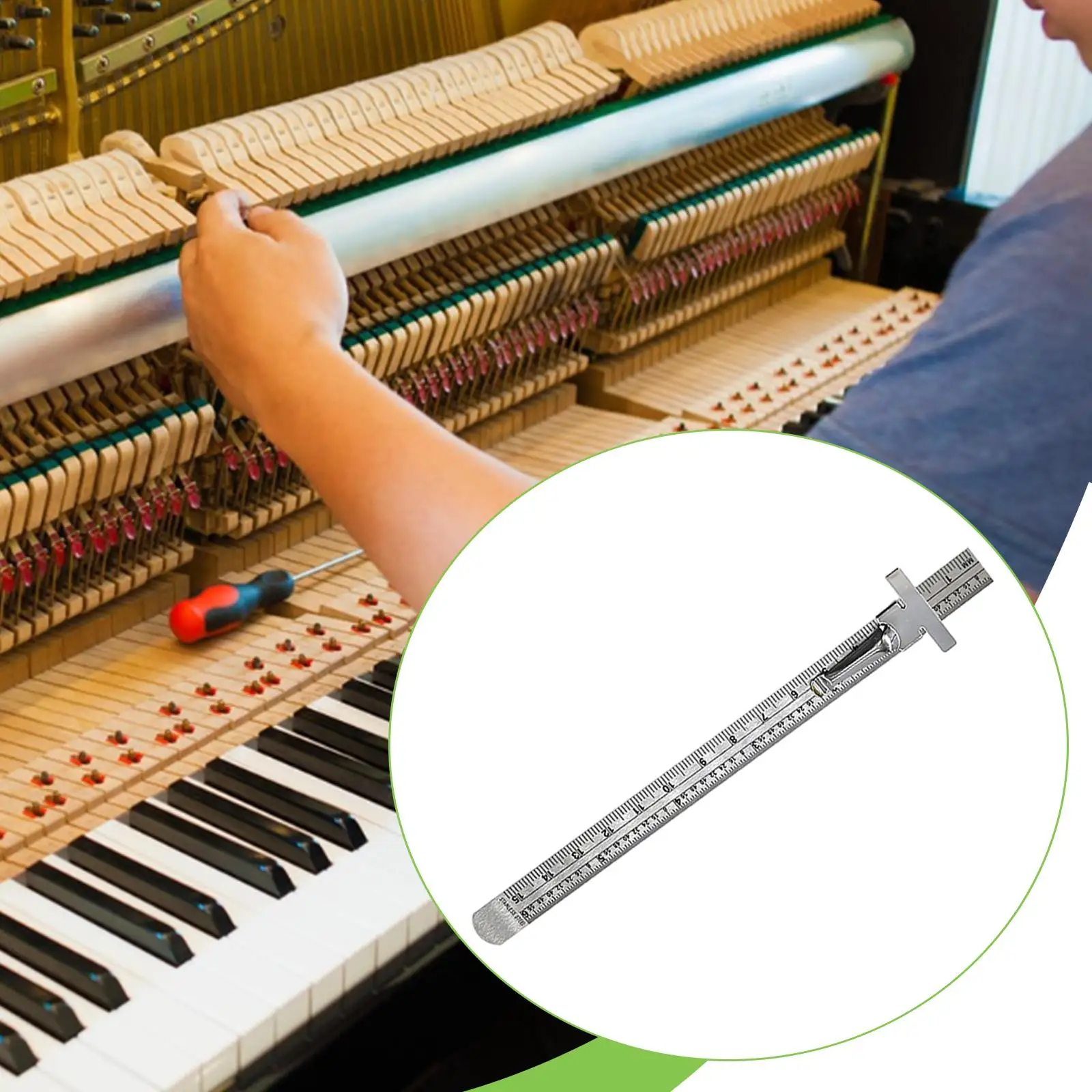 

Прочная стальная линейка для настройки пианино, Т-образный инструмент для ремонта, точное позиционирование струн для настройки и регулировки пианино