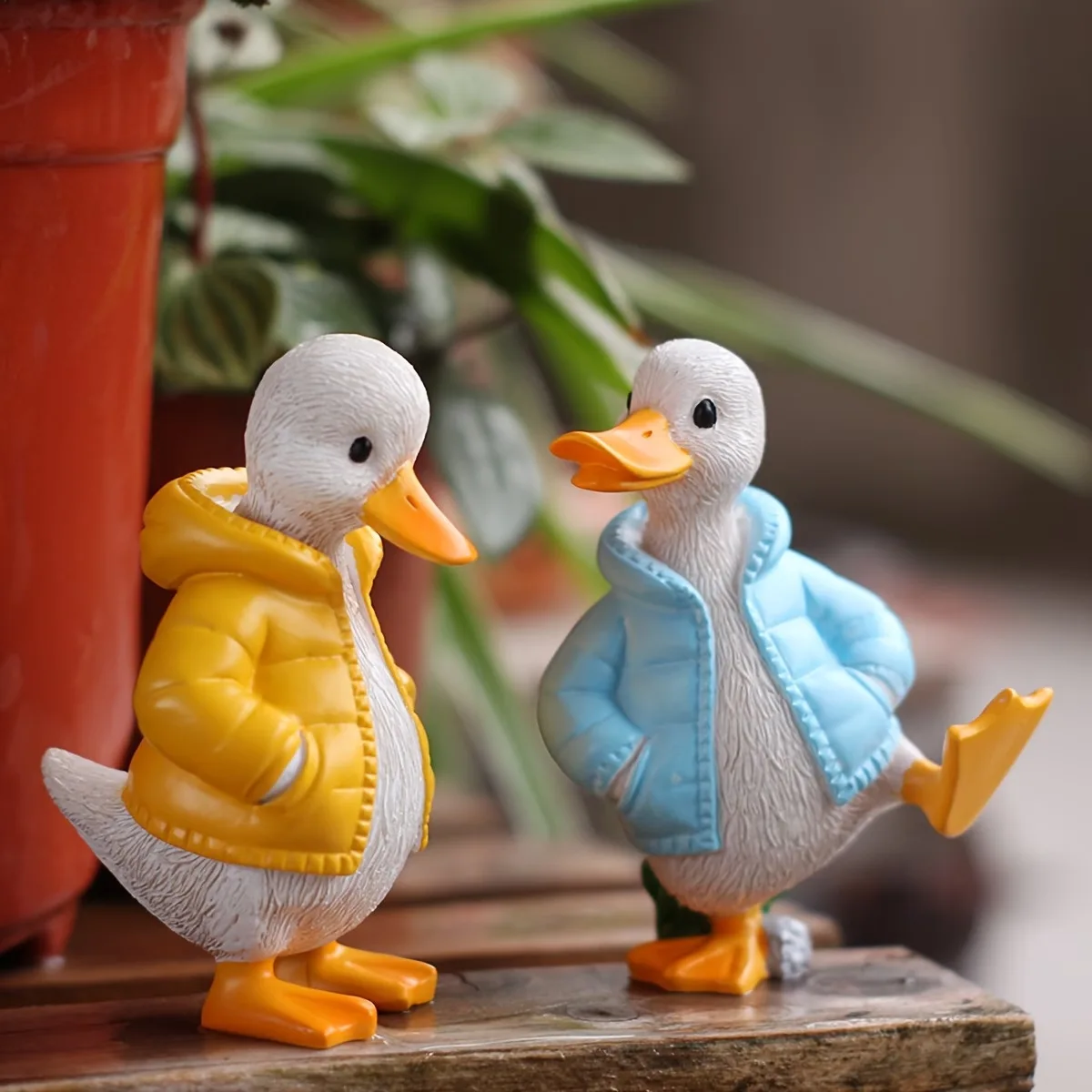 Farm duck couple figurine desktop garden courtyard decoration festival gift