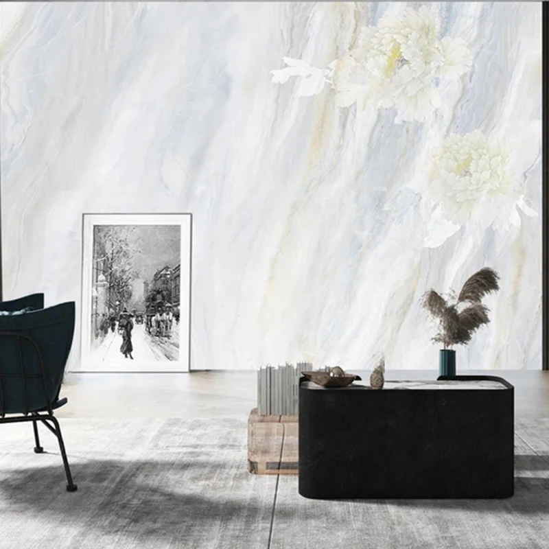 MU8080  Mural Wallpaper Creative Golden Leaf Feather Fresco Art Wall Painting Living Room Bedroom TV Backdrop Home Decor Poster