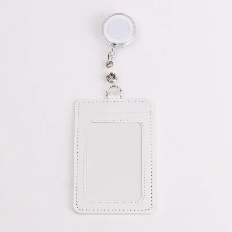 فتحات بطاقة متعددة تصريح العمل معرض حامل بطاقة الهوية حامل شارة PU مع شارة بكرة تمرير غطاء بطاقة العمل العلامة #5