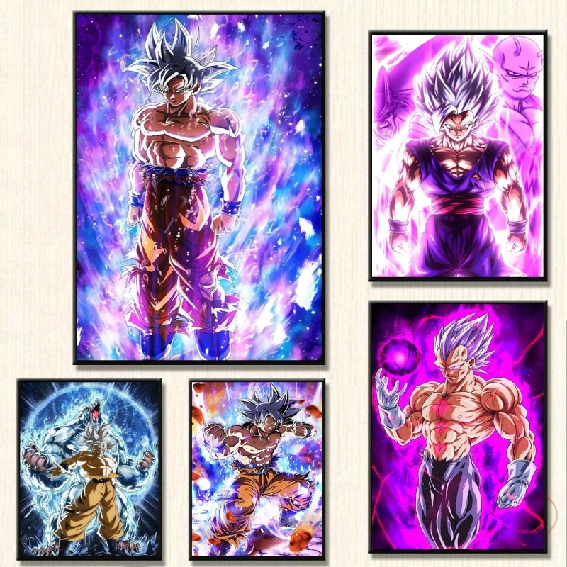 Canvas Artwork Painting Seven Dragon Ball Goku  Hanging Room Home Gifts Modular Prints Decorative Kid Action Figures