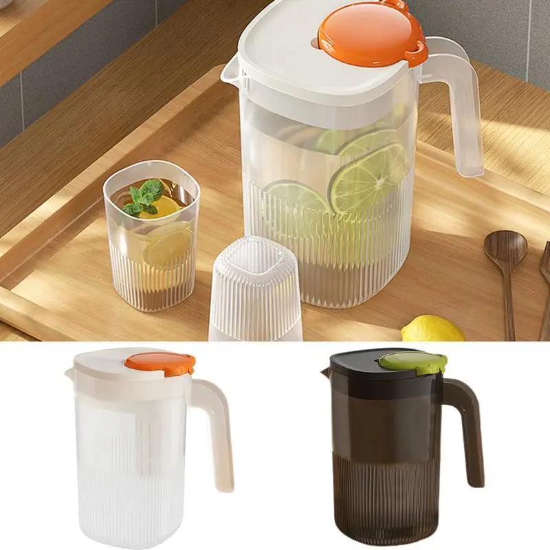 2200ml Pitchers For Drinks Large Capacity Cold Water Pitcher With Handle Cold Tea Containers Fridge Beverage Jar For Hot Cool