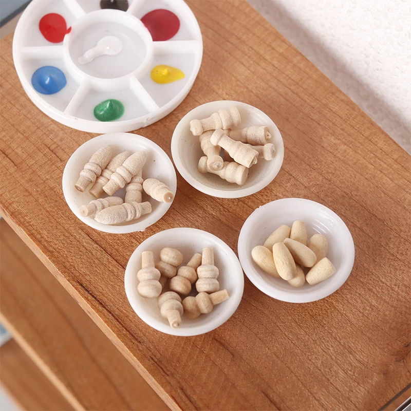 10Pcs 1:12 Dollhouse Miniature Wooden Furniture Door Handles Mini Furniture Part Drawer Handles Door Window Pull Model Decor To