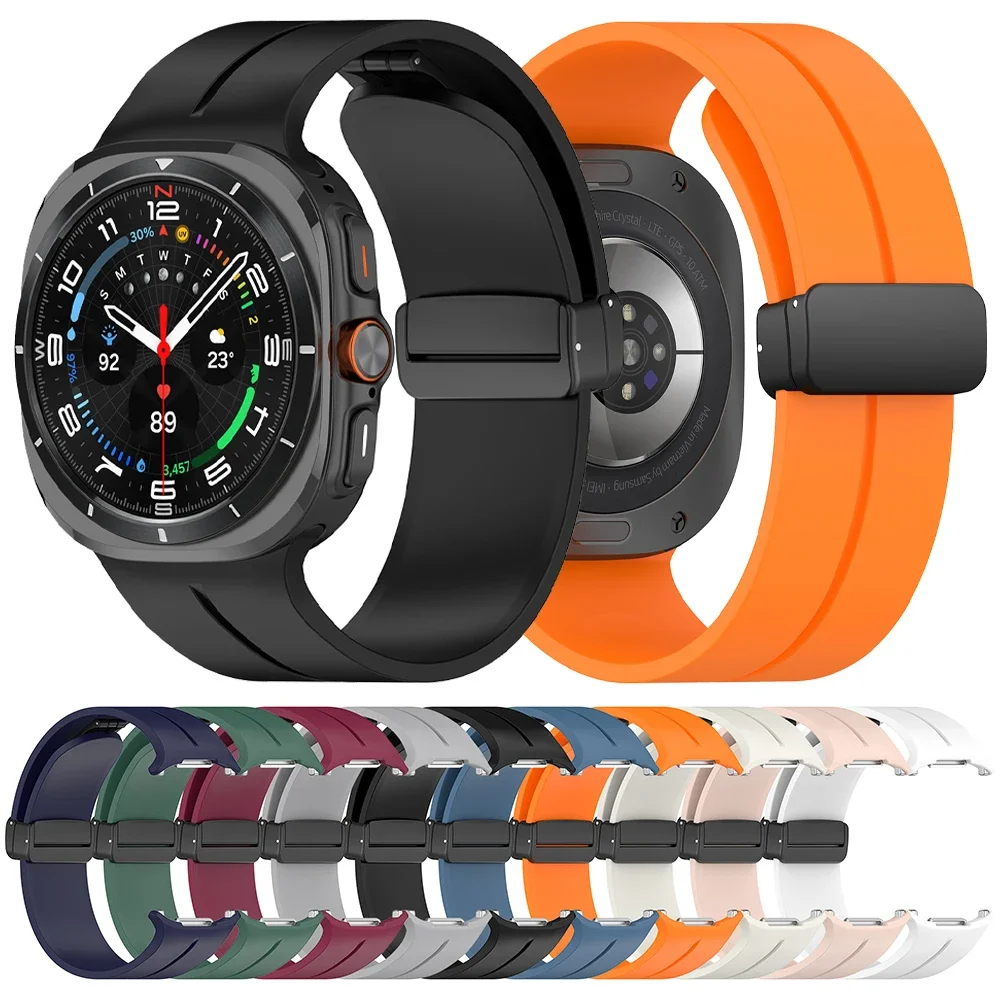 

Sport Silicone Strap For Samsung Galaxy Watch Ultra 47mm Band Magnetic Watchband Bracelet Belt for galaxy ultra watch Accessorie