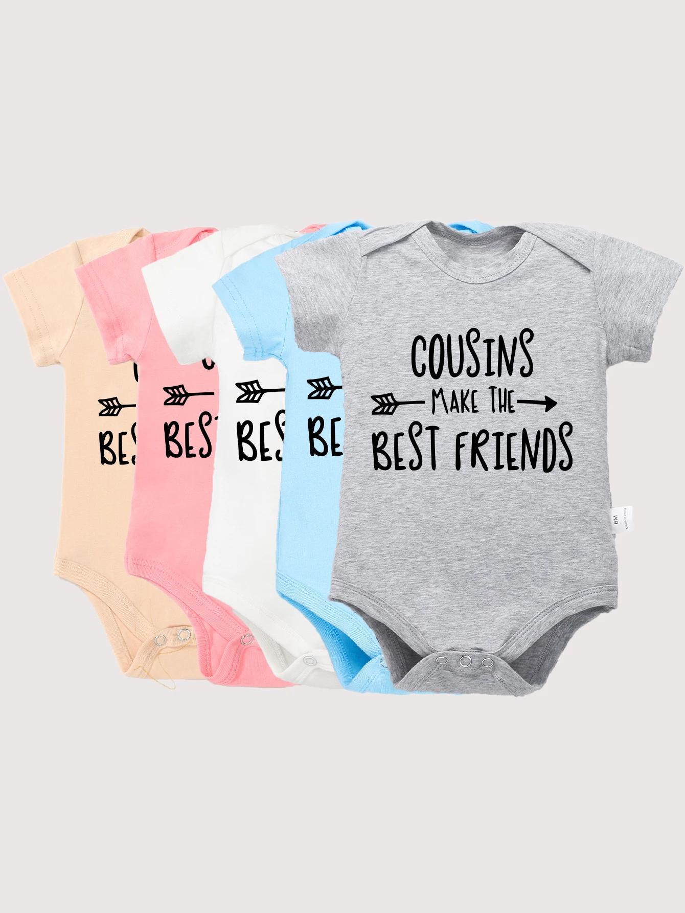 Baby Boy Girl Bodysuit Toddler Infant Jumpsuit Newborn One-pieces Short Sleeve Rompers Cute Cousins Make The Best Friend Print