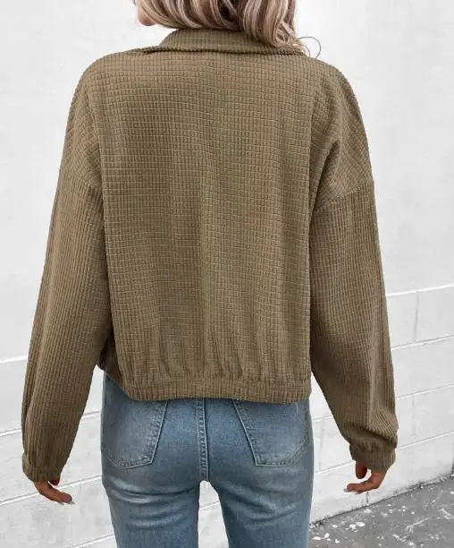 معطف المرأة 2025 الخريف الشتاء جديد الوقوف طوق سترة الإناث الملابس اليومية موضة جديدة سروال قصير سترة قصيرة للنساء #2