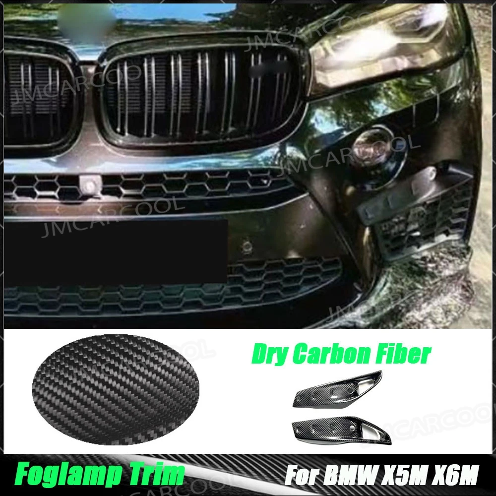 

2 шт., передняя противотуманная фара из сухого углеродного волокна, накладка на веки, вентиляционное отверстие, решетка, крышки рамы для BMW X5M F85 X6M F86 2015-2019, Стайлинг автомобиля