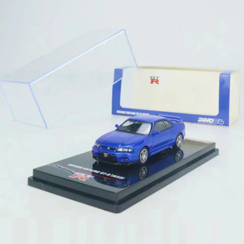 Модель автомобиля Skyline GTR (R33) INNO 1:64, литье под давлением, темно-фиолетовый цвет, коллекция чемпионов синего цвета