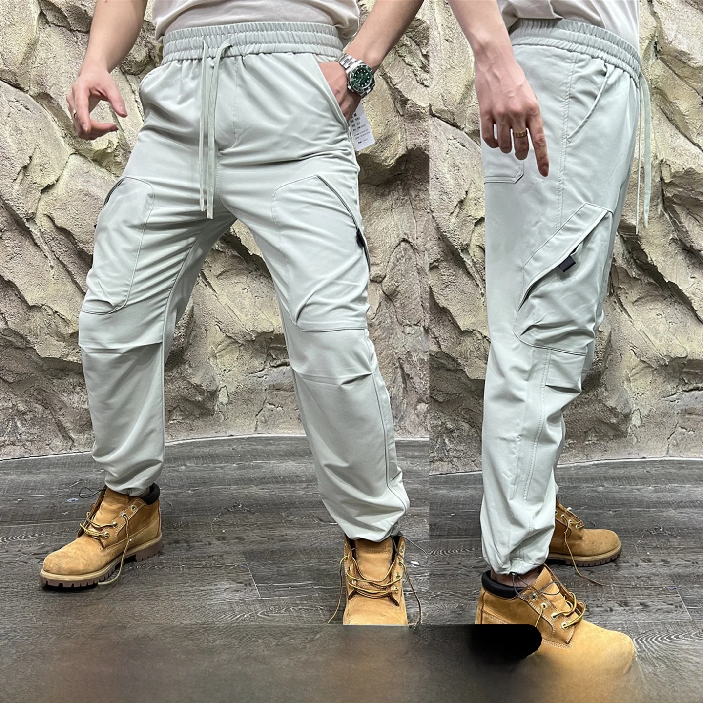 

Men's Casual Pants Soft ell 3D Tailoring Qui Dry Breathable Waterproof Straight Leg Pants American Sle Busin Casual