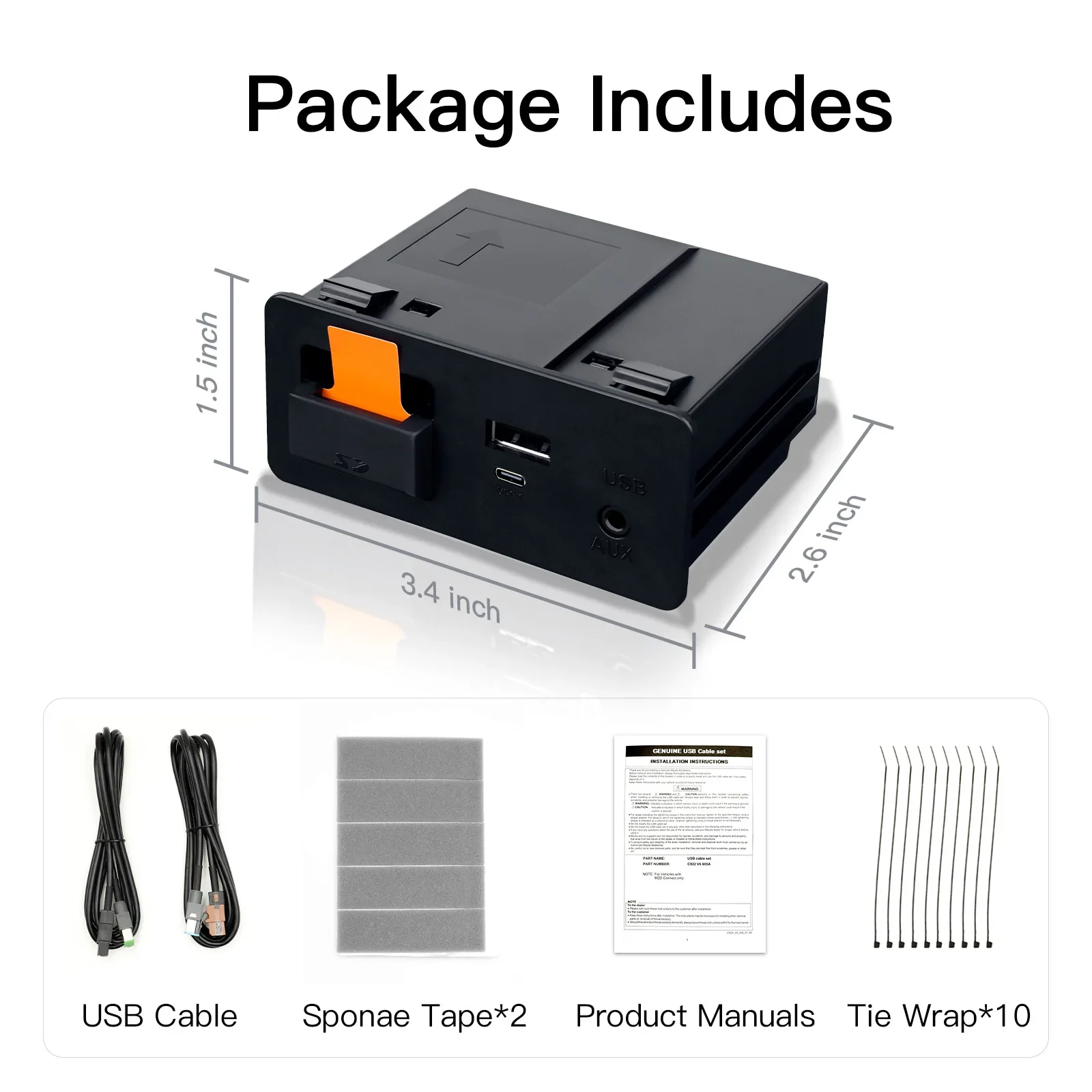 Wireless Carplay Android Auto Box For Mazda 2 3 6 CX3 CX5 CX8 CX9 FIAT124 Miata With USB Type-c TK78669U0C Adapter