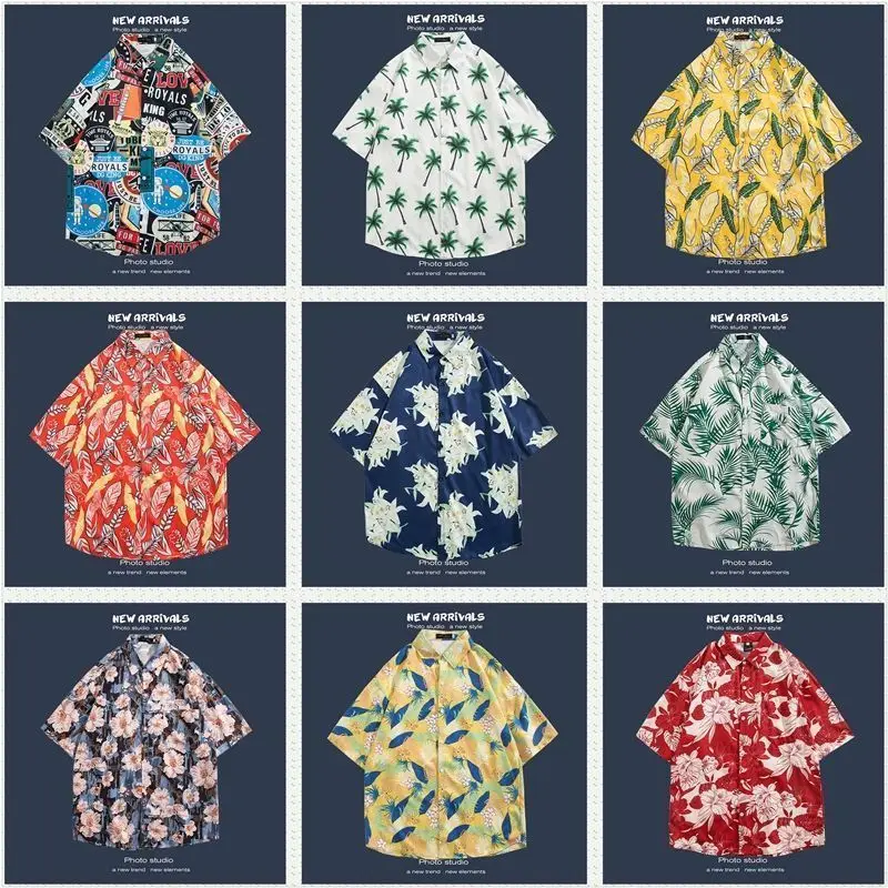 Hawaiian Heren Shirt Koreaanse Populaire Kleding T-Shirts Voor Heren Korte Mouwen Oversized Shirt Zomer Heren Overhemd