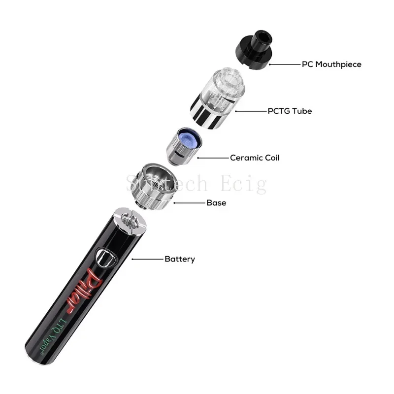 Original LTQ Vapor Pillar Tinpack Vape Pen Kits 380 mAh Vorheizen VV Batterie Keramikspule Luftstromkontrolle Verdampfer für Konzentrat