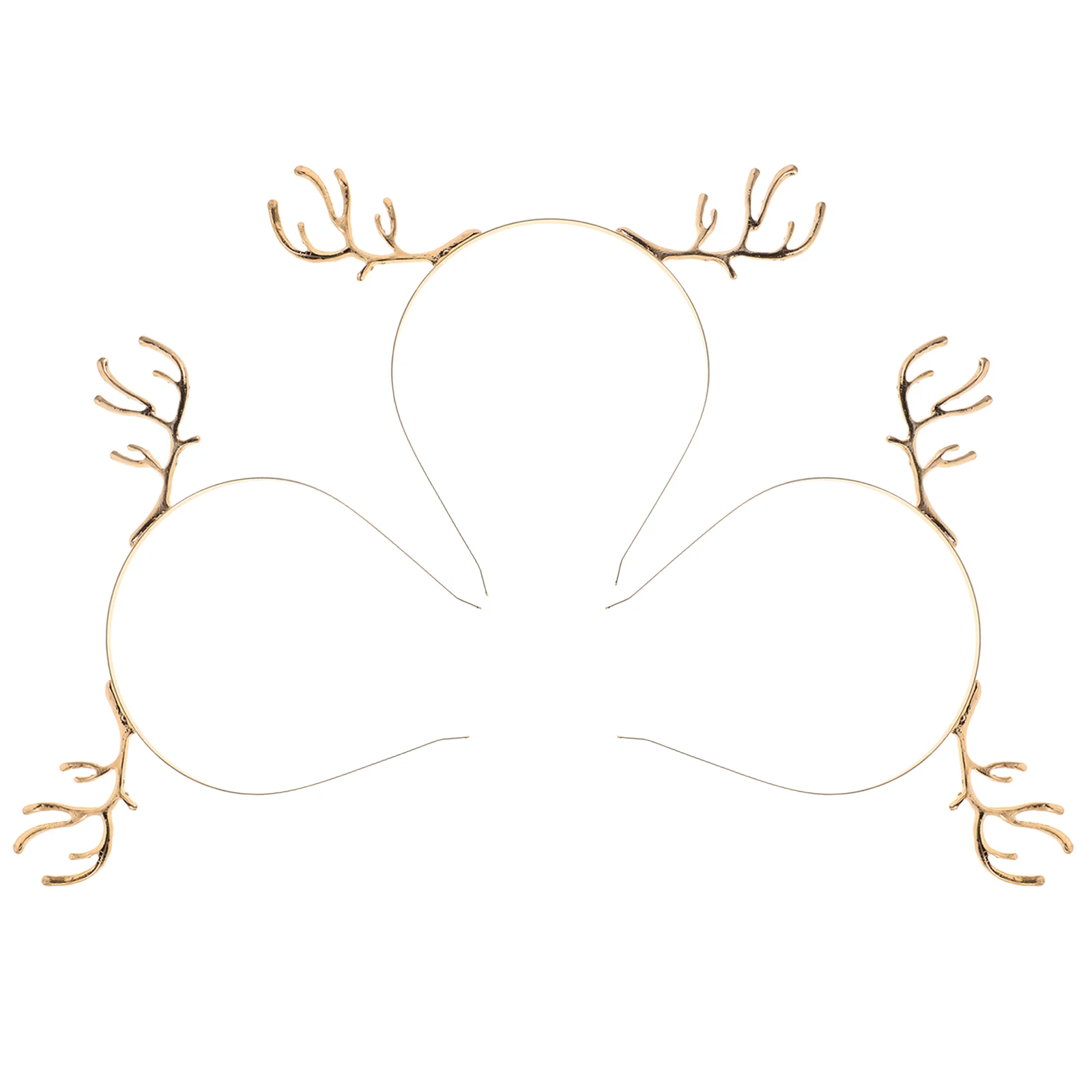 

3pcs Antler Headband Christmas Deer Antlers Hair Hoop Holiday Reindeer Headband Prom Halloween Cosplay Accessory Sparkly Crown