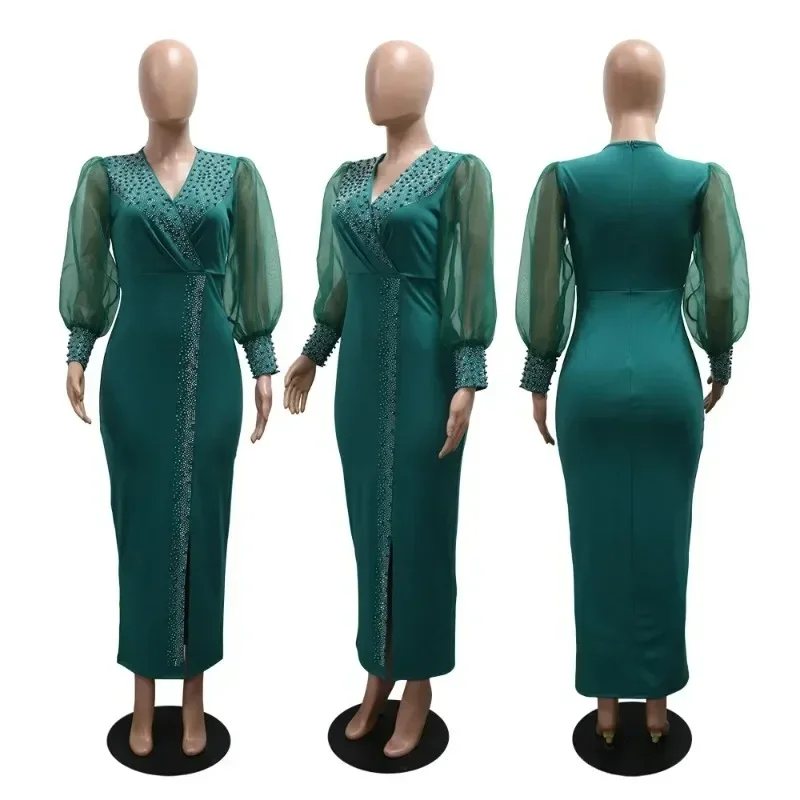 

Элегантное африканское платье макси Дашики для женщин, принт Анкары, стиль Абая, лето-осень, модная африканская одежда