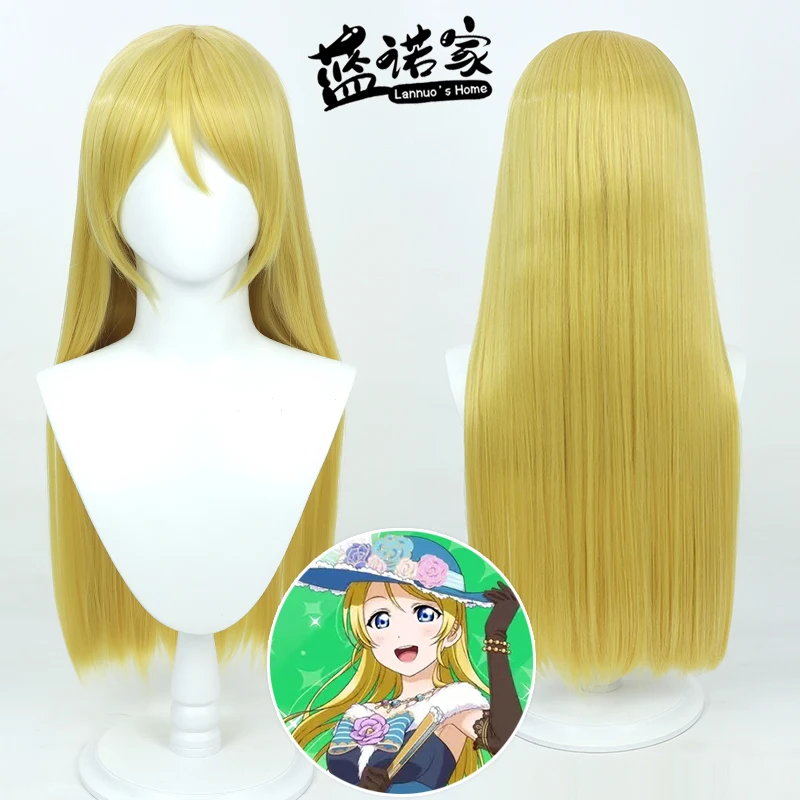 

Аниме LoveLive Eli Ayase Cos, парик для косплея, Хэллоуин, карнавал, реквизит для вечеринки, синтетические волосы, термостойкое волокно + шапочка для парика