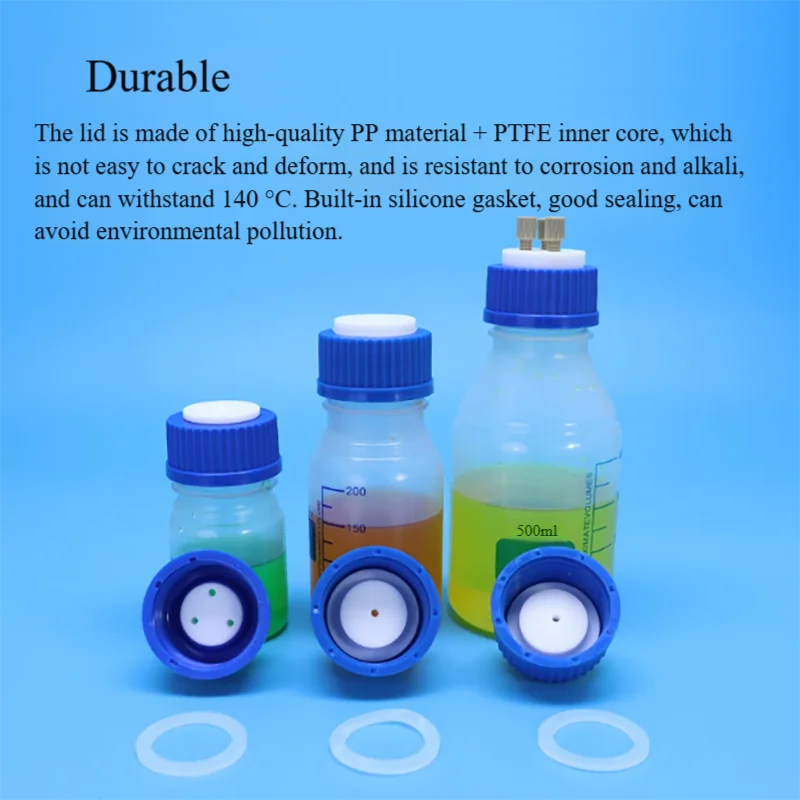 6PCS GL45 liquid chromatography bottle cap PTFE PTFE headspace cap mobile phase bottle cap liquid phase bottle