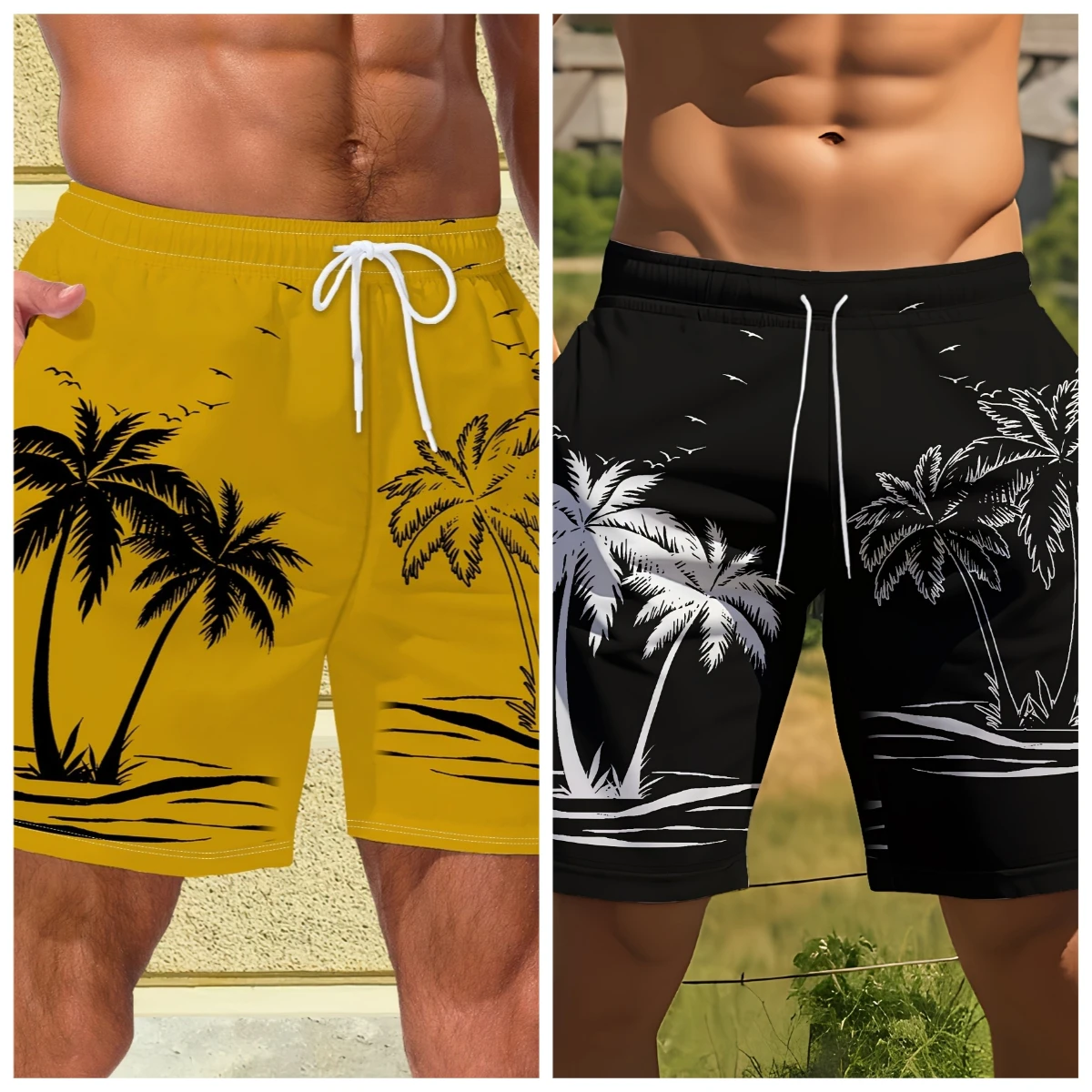 

Летние гавайские пляжные шорты с 3D принтом пальмы для мужчин, плавки с графическим рисунком кокосовых пальмов, женские модные шорты для доски, брюки