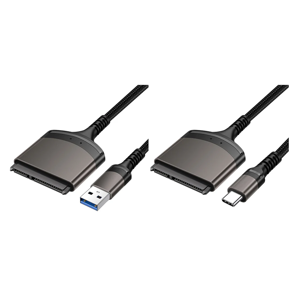 USB 3.0/نوع C إلى SATA Cord 7 + 15/22 Pin موصل الكمبيوتر يدعم Windows/MacOS/Chrome OS/Linux 1 Gbps لـ 2.5 بوصة SSD HDD