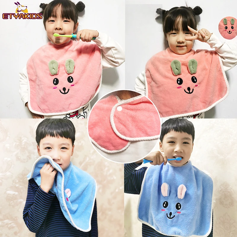 

1pc Baby Bibs for Children Washing Face Towel Soft Salive Towel Boys Girls Learning Brushing Teeth Towel for 3 To 8 Years Kids