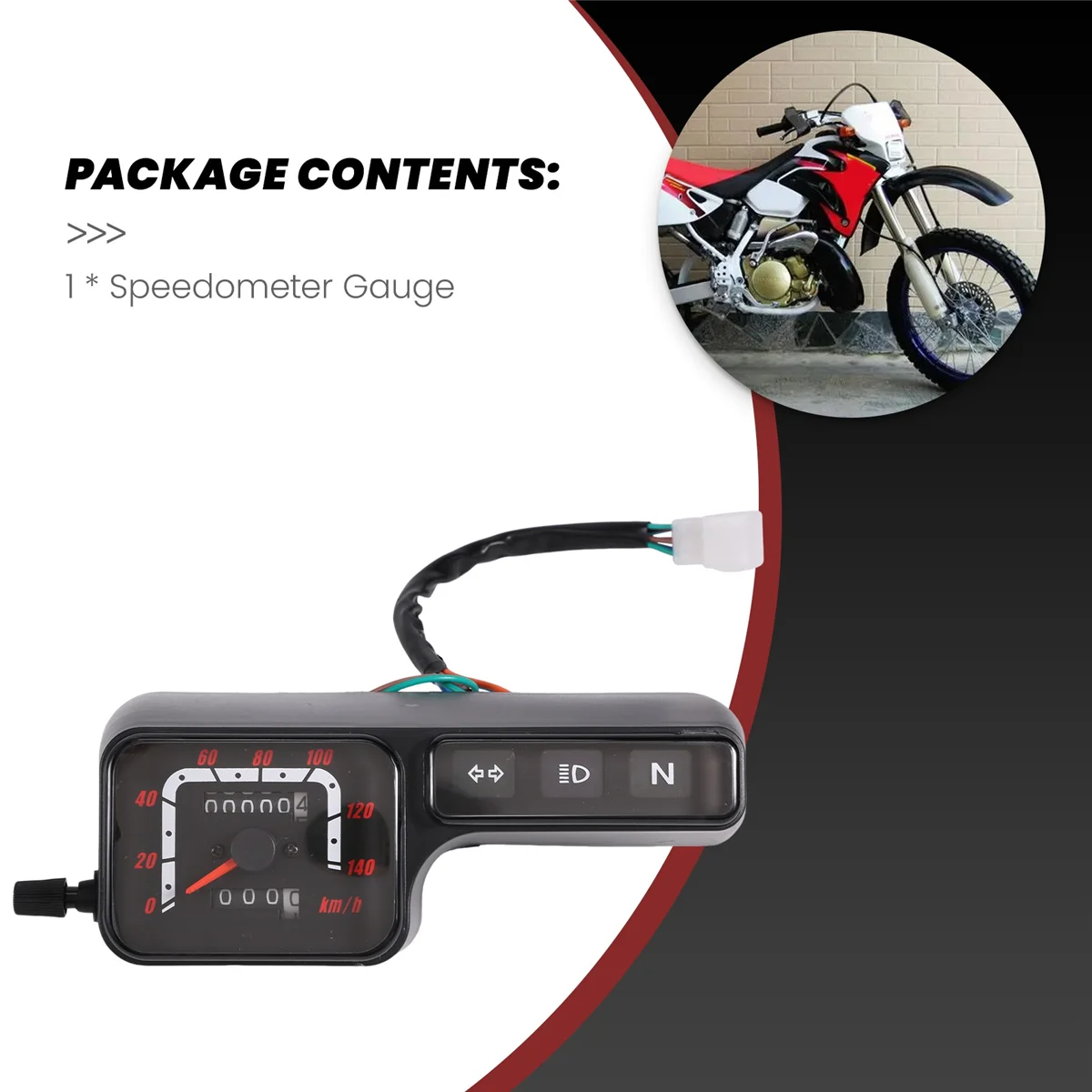 دراجة نارية LCD عداد السرعة الرقمي ، عداد سرعة الدوران ، مقياس عداد المسافات لهوندا XR250 ، CRM250 ، BAJA250