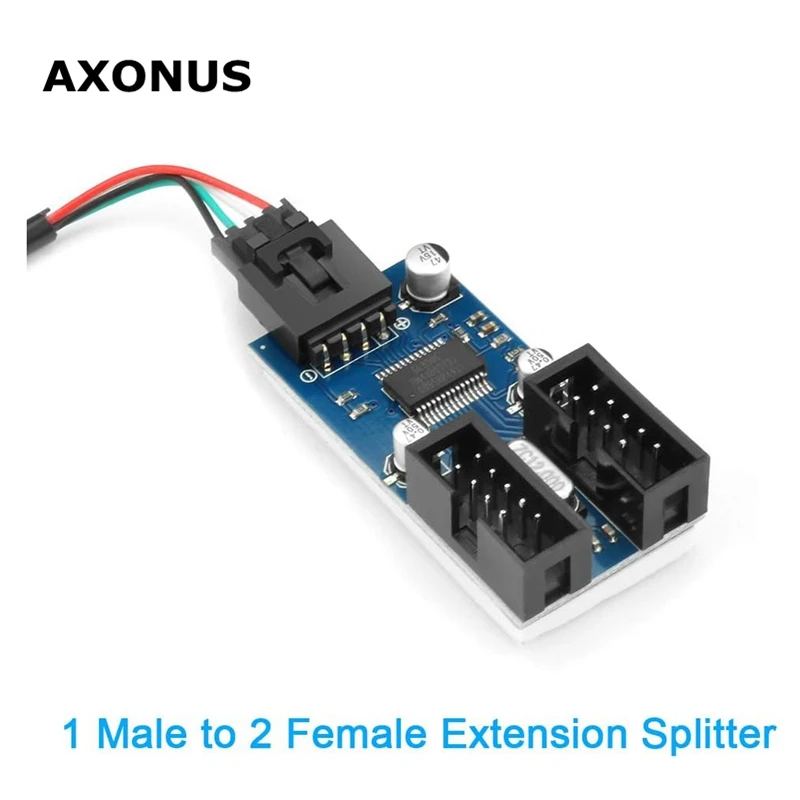 Motherboard 9-pin USB Head Multiplier 4-port Male Socket 9-pin Female 1-to-4 Expansion Card Splitter, 1/2/4 Adapter