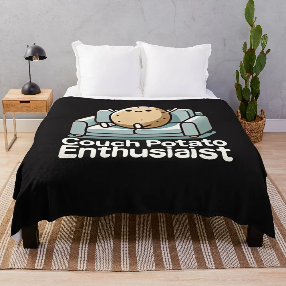 Potato Pun Lazy Procrastination Kawaii Food Foodie T-Shirt Throw Blanket Sofa Throw Luxury Camping Decorative Sofa Blankets