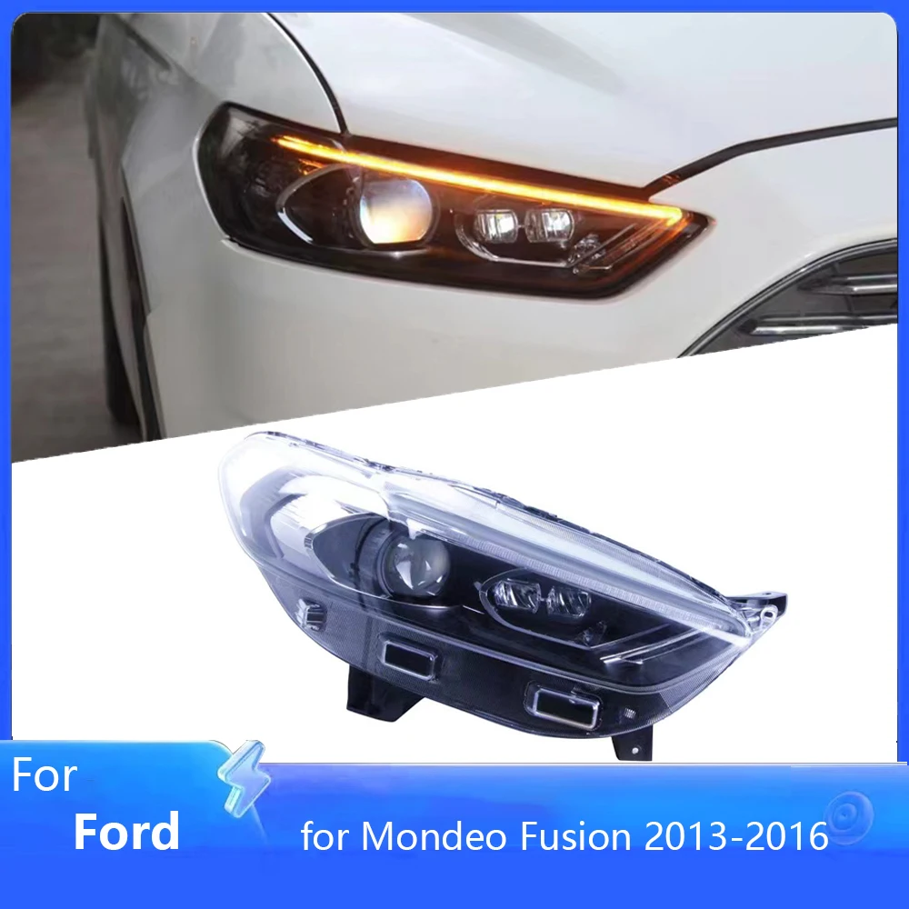 for Ford Fusion Mondeo 2013-2016 LED Auto Headlights Assembly Upgrade Bifocal Lens Dynamic Lamp LHD RHD Accessories