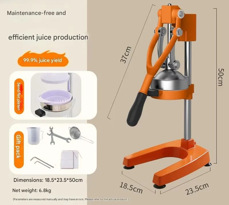 Portable High Efficiency Fruit Squeezer Stainless Steel 304 Hand Operated No Electricity Needed for Commercial Outdoor Juice