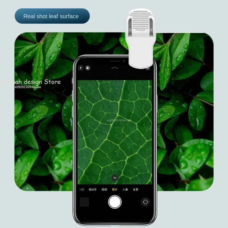 Universal Clip Microscope LED Jewelry Magnifying Glass Focusing Adjusted Pocket Microscope with Cell Phone Clip UV Light