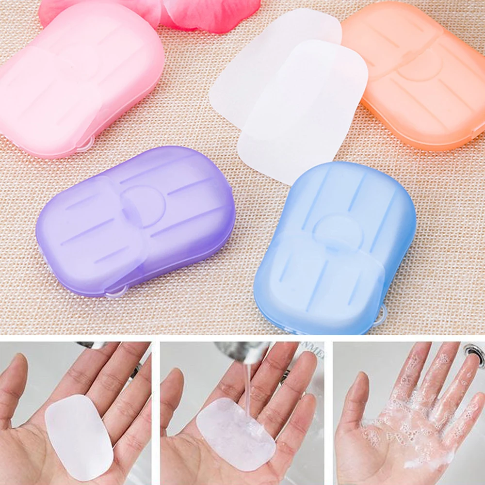 60PCS Disposable Soap Paper Travel Soap Paper Washing Hand Bath Clean Scented Slice Sheets Mini Paper Soap Bathroom Supplies