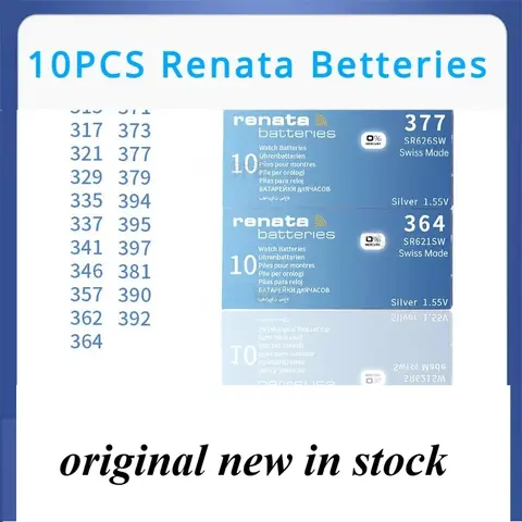 10pcs/set Renata 364 SR621SW 377 SR626SW 371 SR920SW 315 SR716SW 321 SR616SW 317 SR516SW 394 SR936SW 362 SR721SW379 395 Swiss