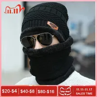 2024 New Winter Beanie Hat for Men Knitted Hat Winter Cap Beanie Women Thick Wool Neck Scarf Cap Balaclava Mask Bonnet Hats