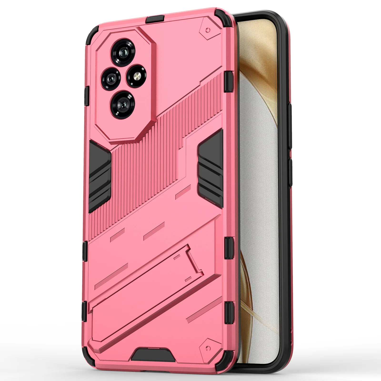 

For Honor 200 5G Case Hidden Kickstand PC+TPU Protective Phone Cover - Rose